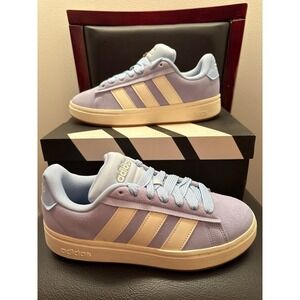 New Adidas Grand Court Alpha 00s Blue Suede Lace Up Sneakers  Women's 8.5